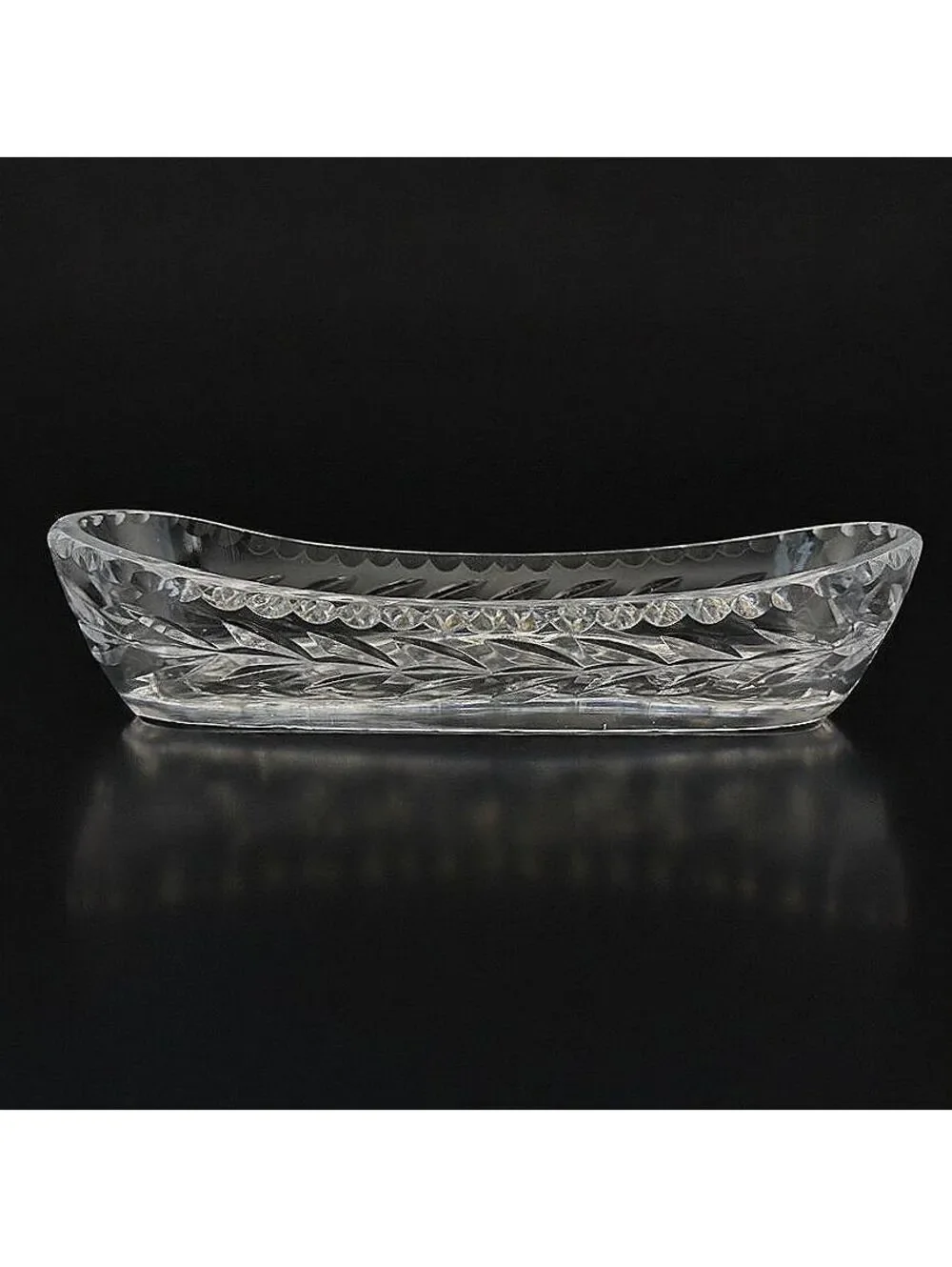 Vtg Waterford Crystal Lismore Olive Relish Celery Tray 10.5